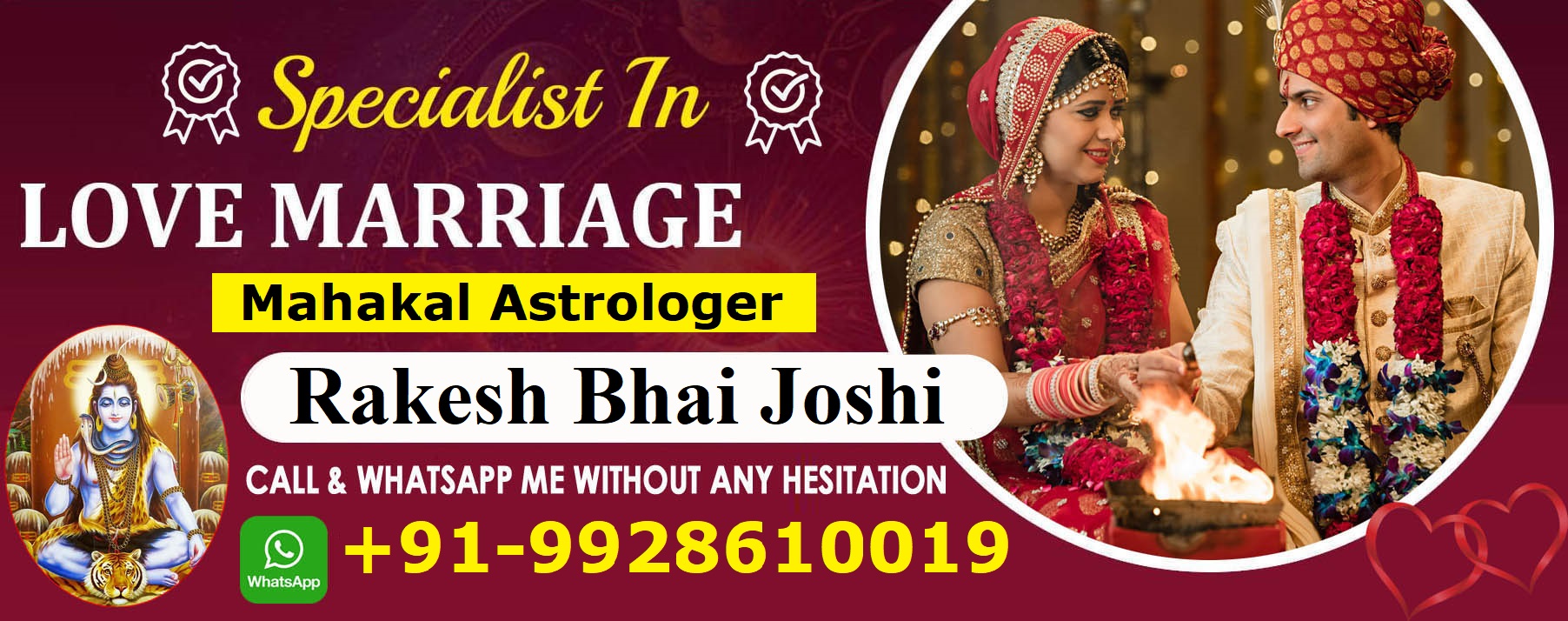 Mahakal Astrologer Rakesh Bhai Joshi +91-9928610019